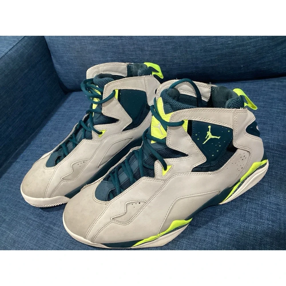 Jordan True Flight Pure Platinum Volt White Mens Size 12 Athletic Sneakers